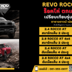 ราคา Toyota Revo Rocco 2022 ตารางดาวน์-ผ่อน เทียบสเปค