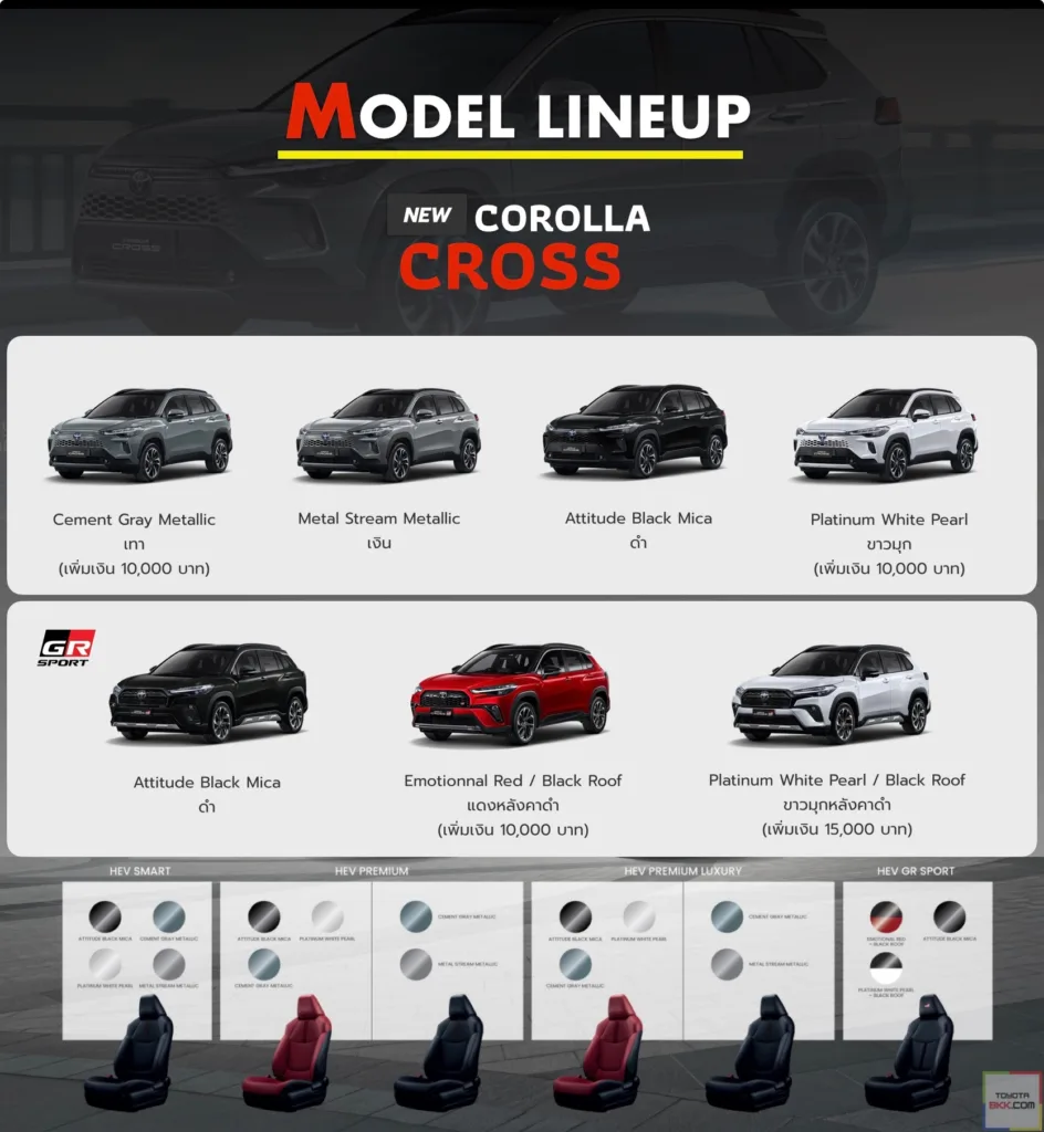 สีรถ corolla cross corolla cross มีกี่สี