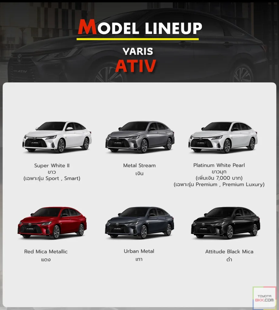 สีรถ-yaris ativ yaris ativ มีกี่สี