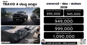 ราคา Travo ทราโว่ 4ประตู ยกสูง