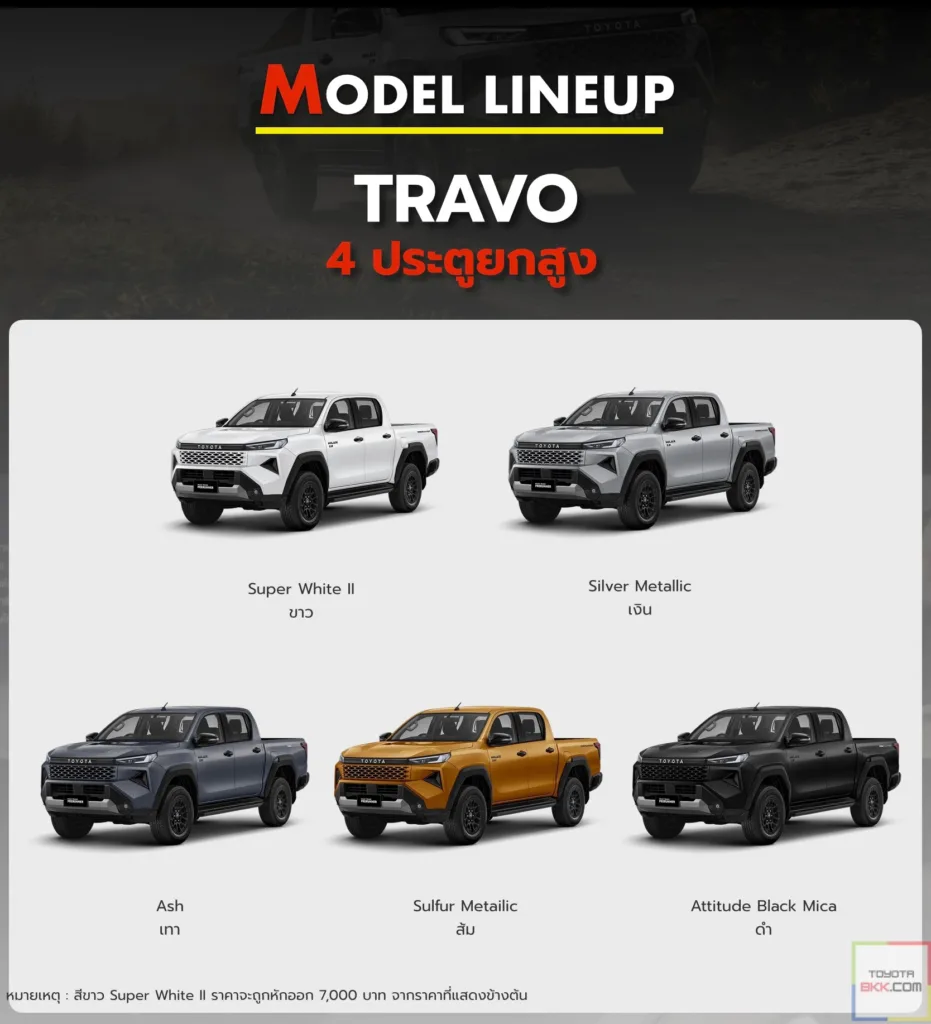 สีรถ Travo ทราโว่ 4ประตู ยกสูง